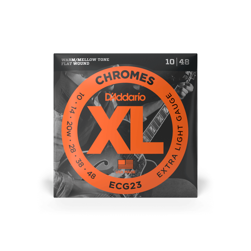 D'ADDARIO ECG23 Chromes Flat Wound, Extra Light, 10-48