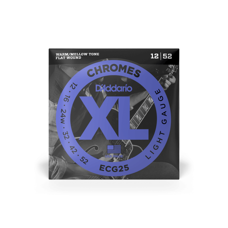 D'ADDARIO ECG25 Chromes Flat Wound, Light, 12-52