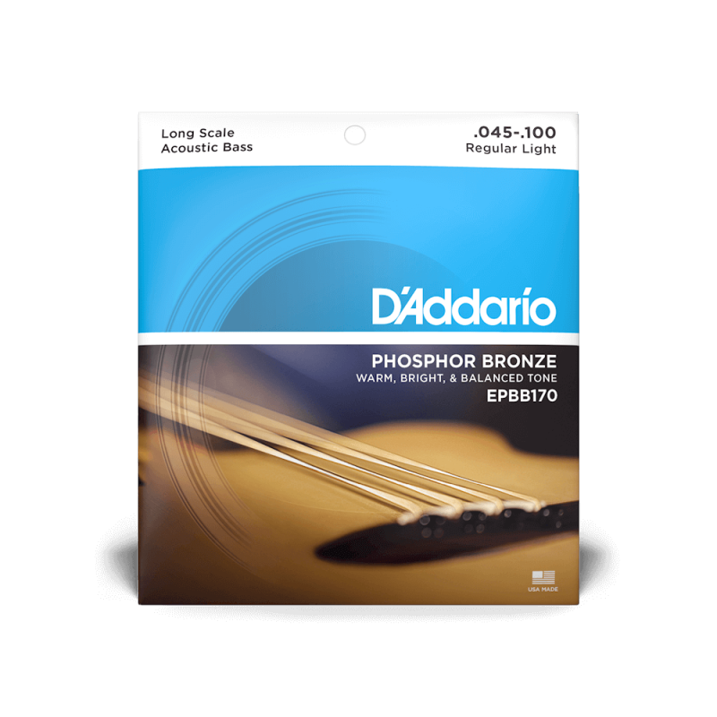 D' ADDARIO EPBB170 Phosphor Bronze Acoustic Bass, Long Scale, 45-100