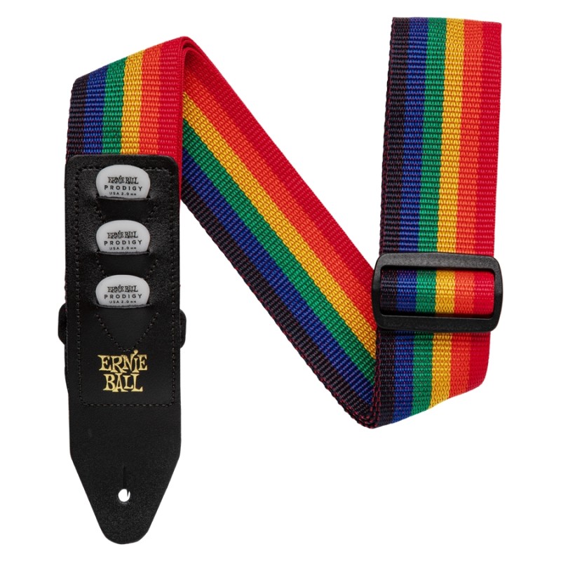 ERNIE BALL - 4188 PICKHOLDER STRAP RAINBOW