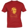 T-SHIRT UOMO COLORE ROSSO- STAMPA MOZART NEGATIVO TG