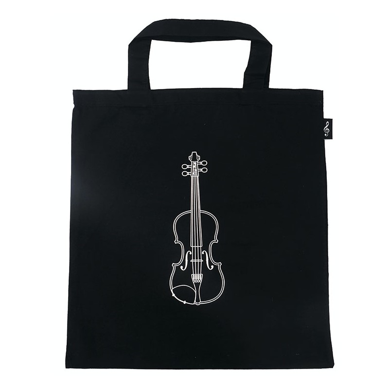 BORSA TRAC. NERA DISEGNO VIOLINO AMBO LATI