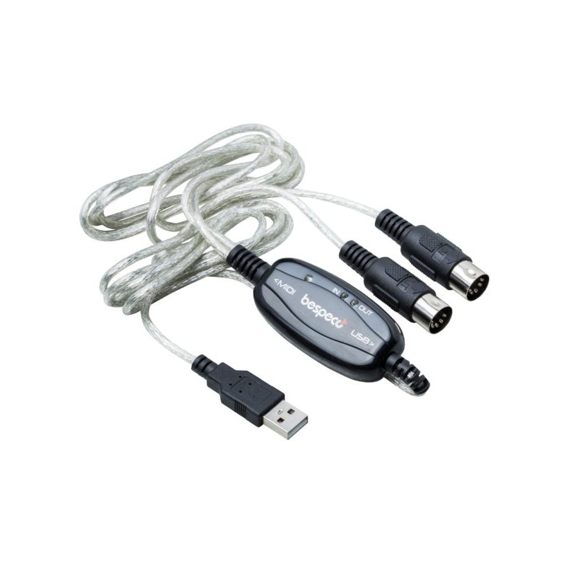 BESPECO - Cavo interfaccia MIDI/USB con DIN 5 poli IN/OUT.